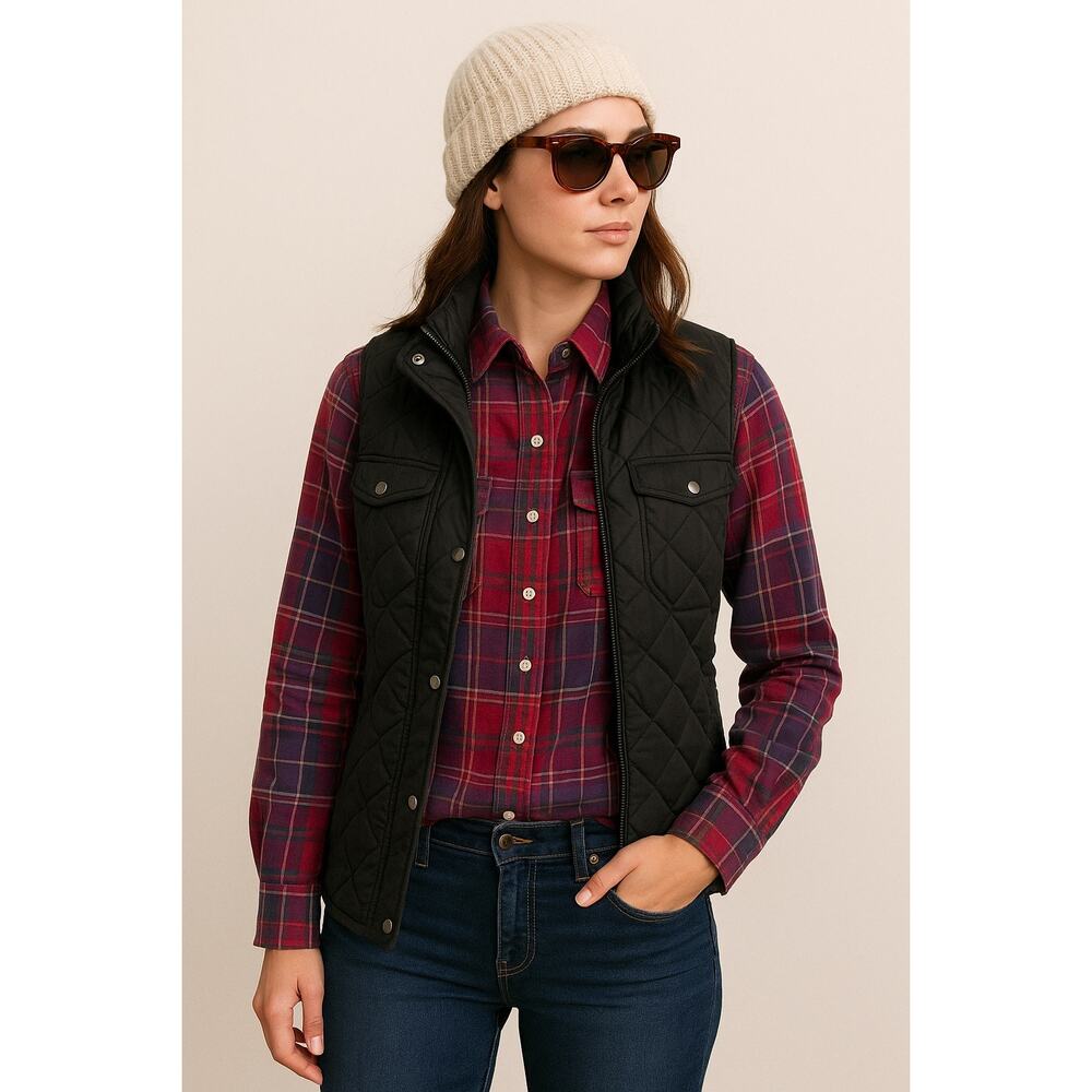Vintage Lauren Ralph Lauren Tartan Plaid Button Down Cotton Medium Red Purple